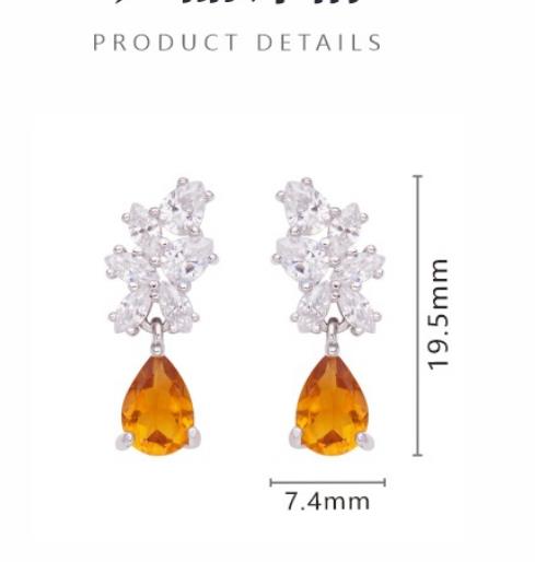 Teardrop-shaped Natural Peridot Garnet Topaz Diopside Amethyst And Citrine Gemstone Stud Earrings